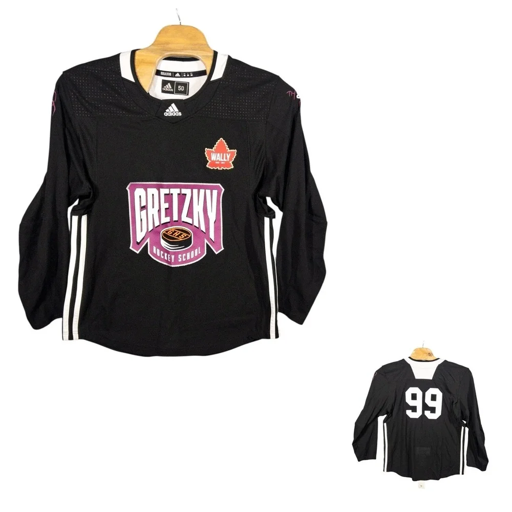 Adidas Wayne Gretzky Hockey School Jersey Mens 50 Fight Strap NHL #99 LA‎ Kings